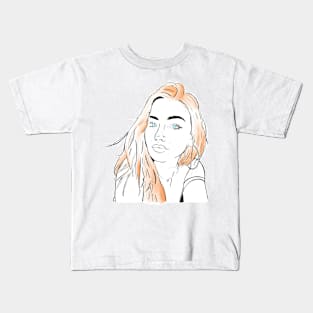 Beautiful girl looking at you - Redhead White Kids T-Shirt